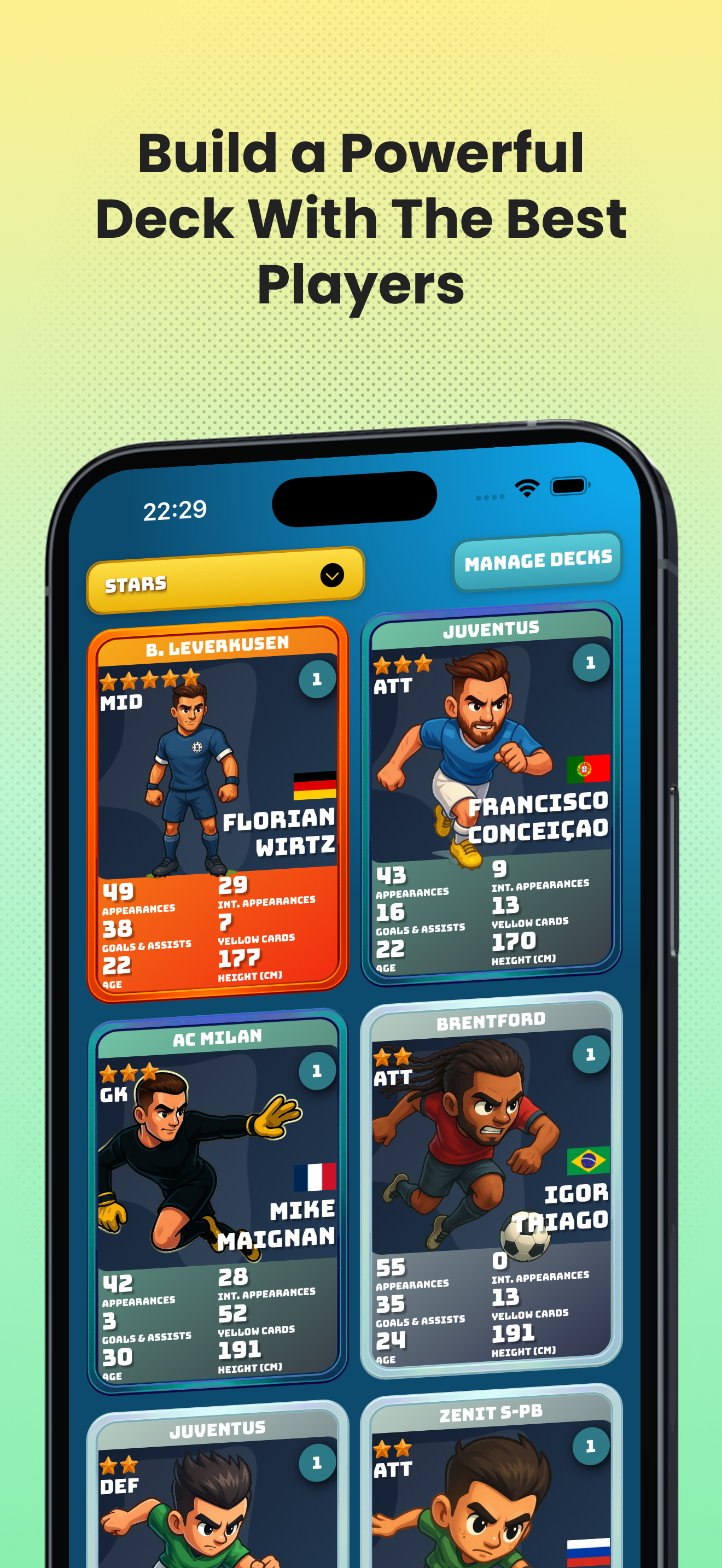 Tennis player cards collection